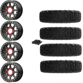 15" KMC KS234 Addict 2 Beadlock Black & 32" EFX MotoVator R/T Wheel and Tire Package